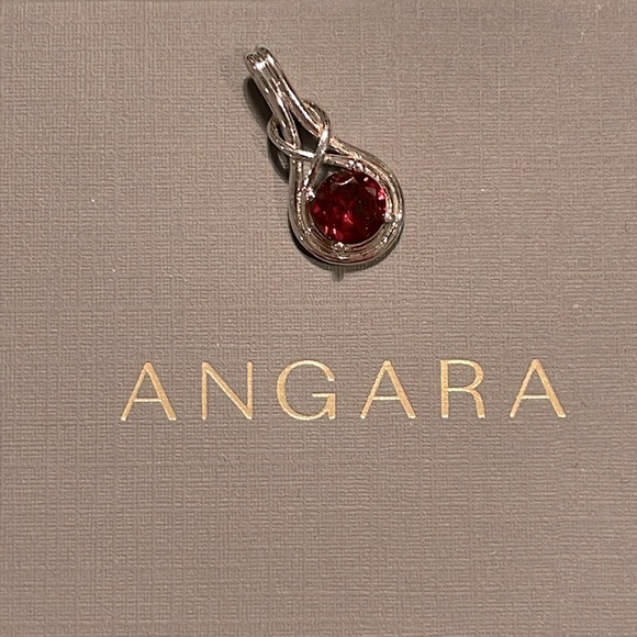 Angara Jewelry - Elegant Silver and Garnet Pendant